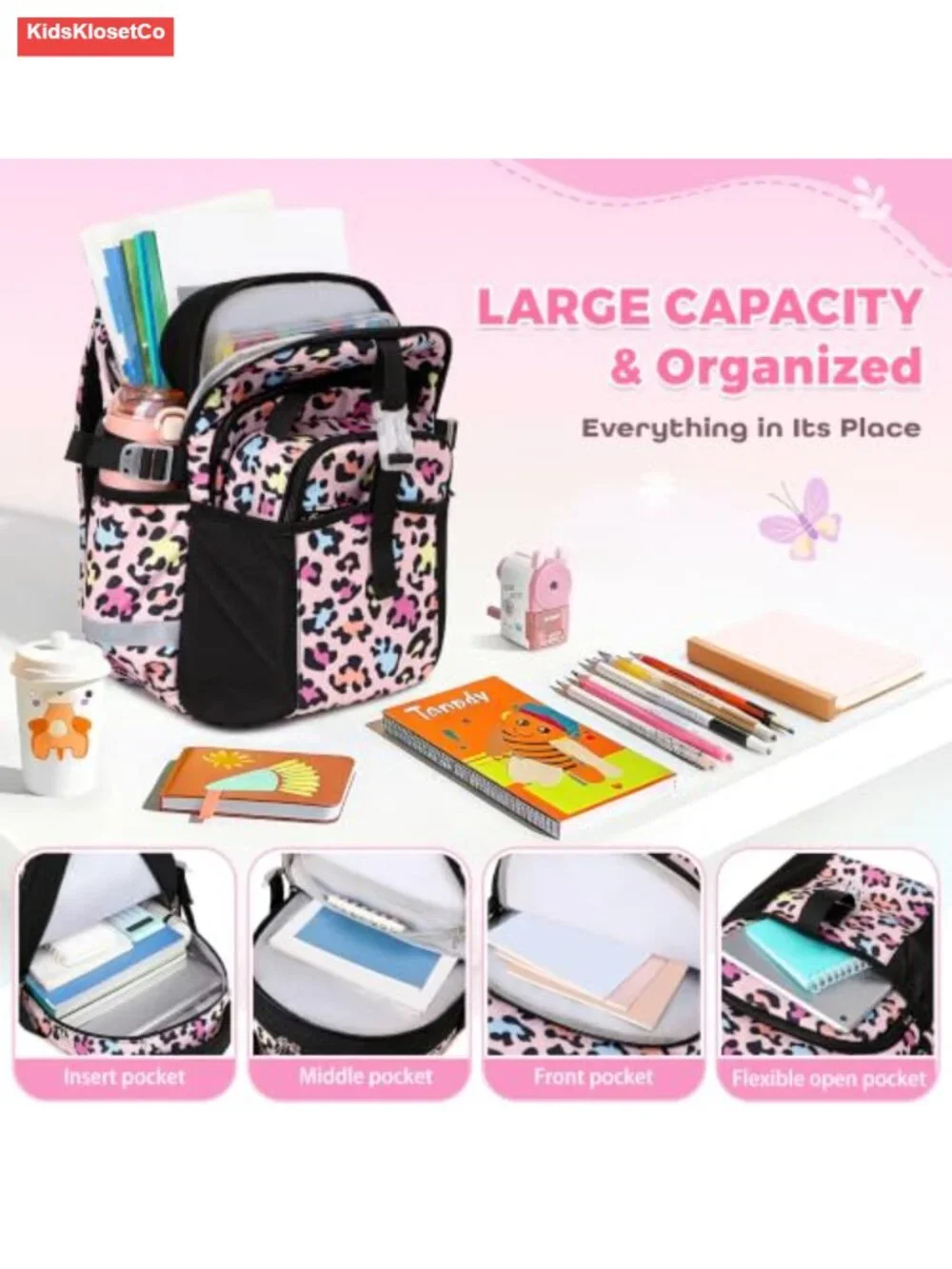 Kids Backpack Set with Lunch Box Pencil Case, 15in School Bookbag for Preschool